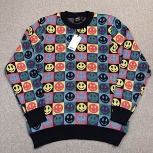 NEW WESC Leon Pop Smiley Face Sweater Parisan Nights Men's Medium Women's Large